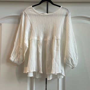mellóday white long sleeve flow top